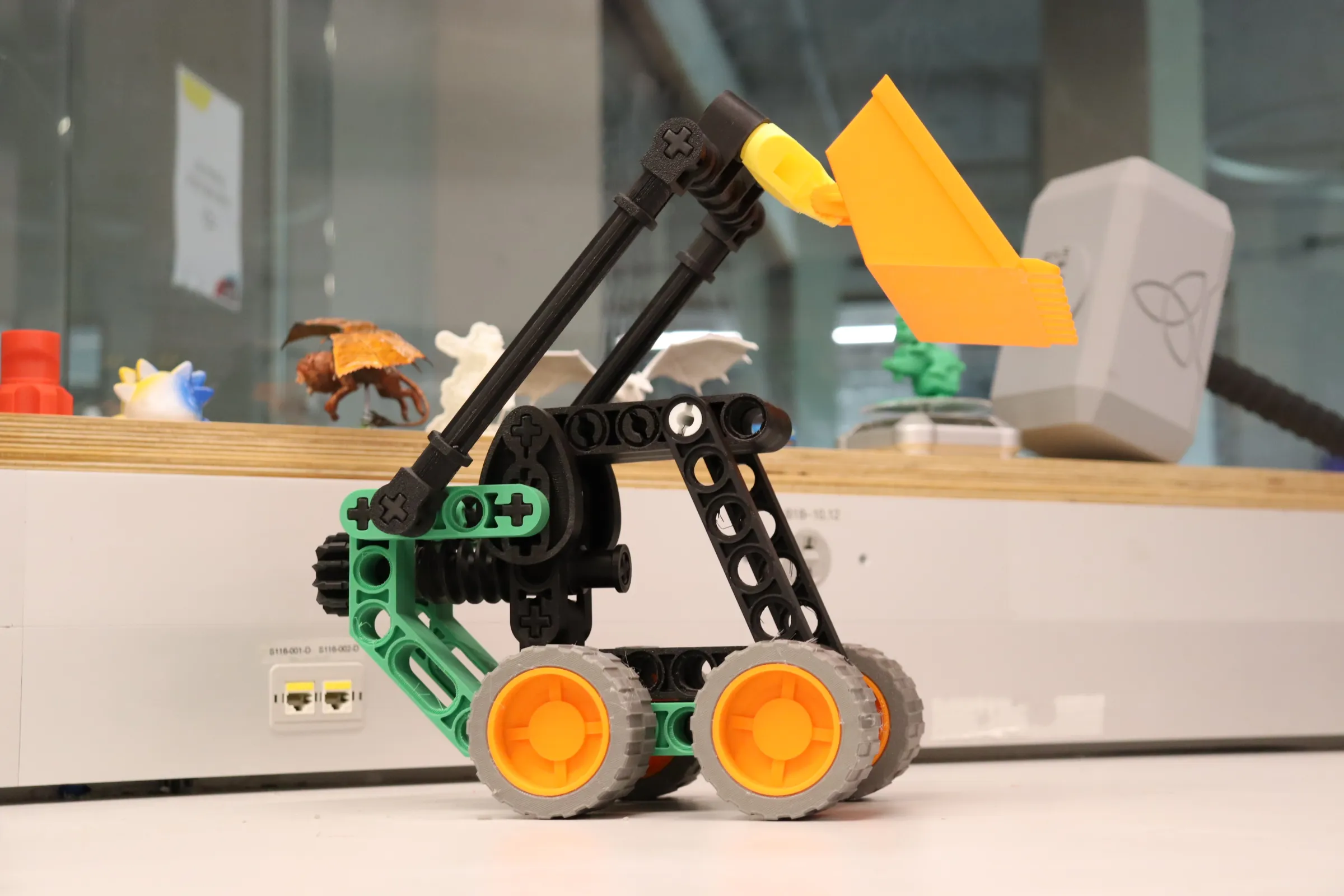 3D printed LEGO bulldozer