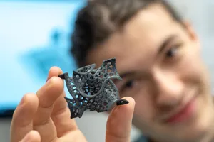 Close-up of a 3D-printed model