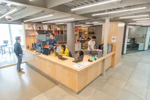 Front desk and equipment checkout area