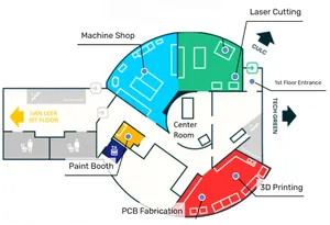 Map of The Hive Makerspace, First Floor